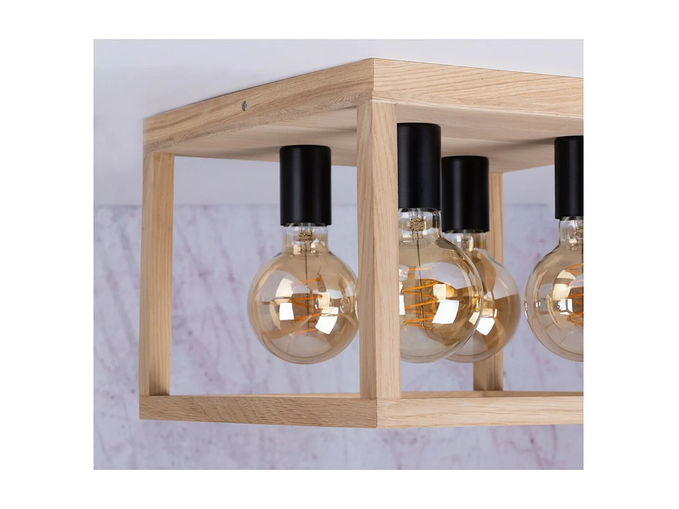 Plafonnier Tietar, Marron, 36x36x25 cm, EPIKASA