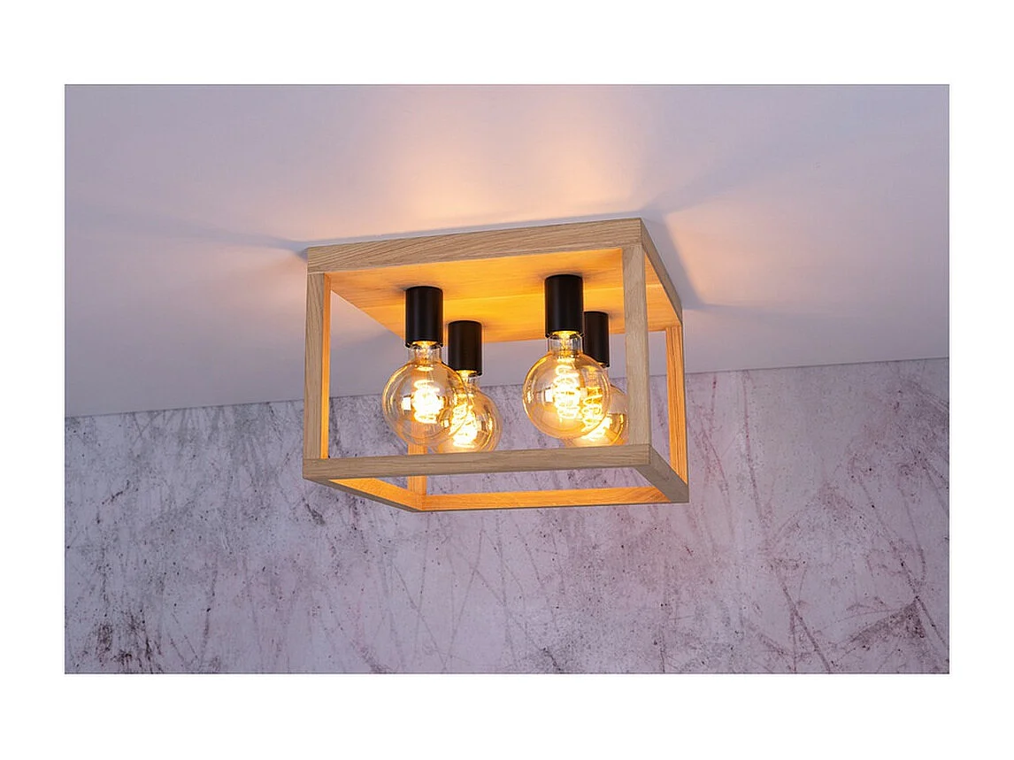 Plafonnier Tietar, Marron, 36x36x25 cm, EPIKASA