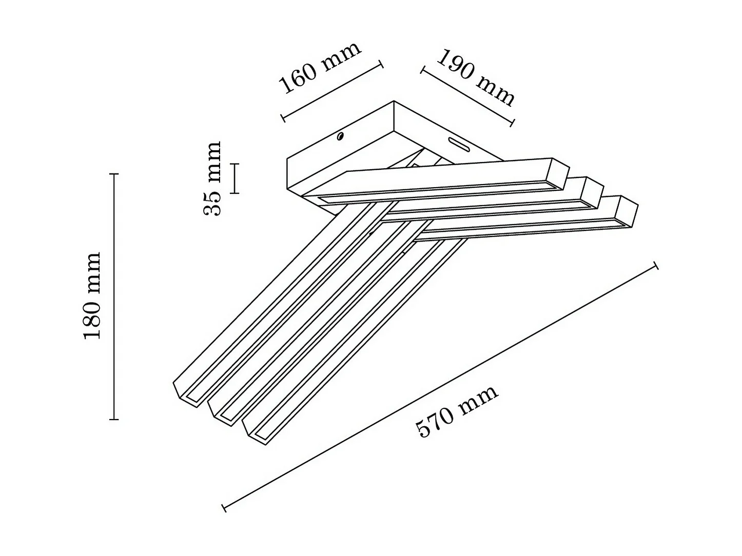 Candeeiro de Teto Guadalupa, Castanho, 57x19x18 cm, EPIKASA