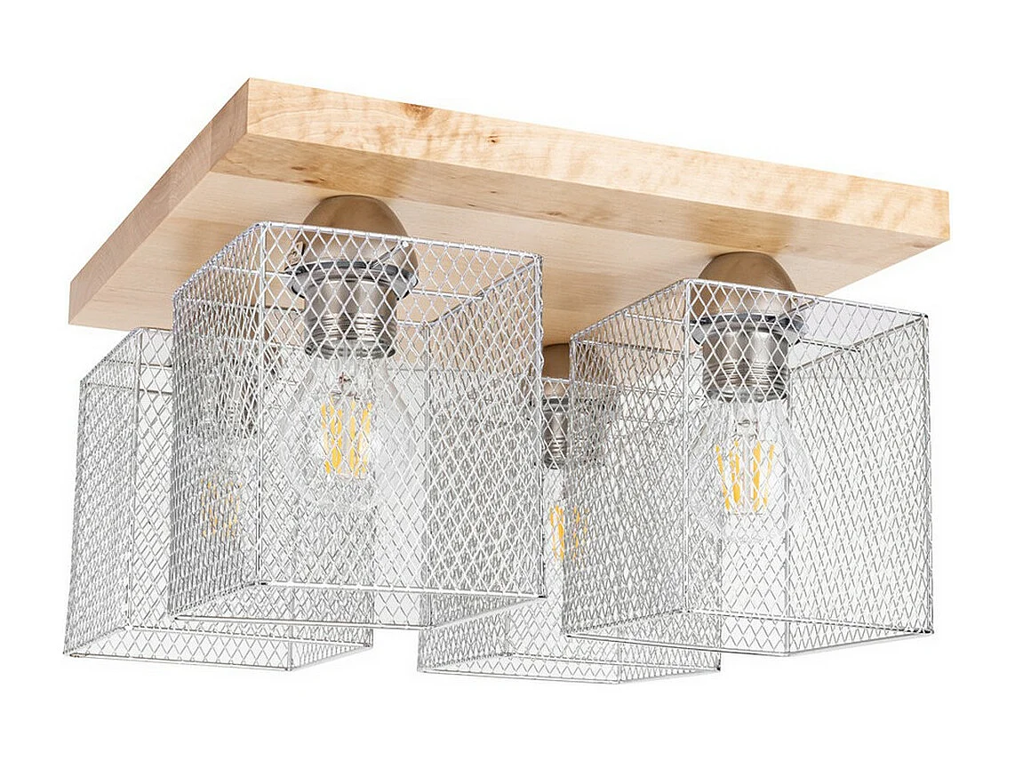 Plafonnier Mino, Marron, 34x34x21 cm, EPIKASA