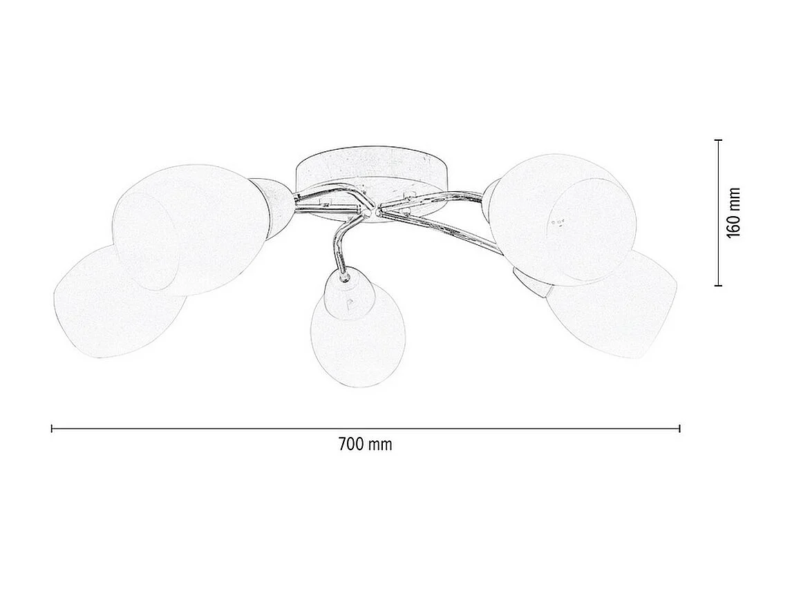 Candeeiro de Teto Pallaresa, Castanho, 70x70x16 cm, EPIKASA