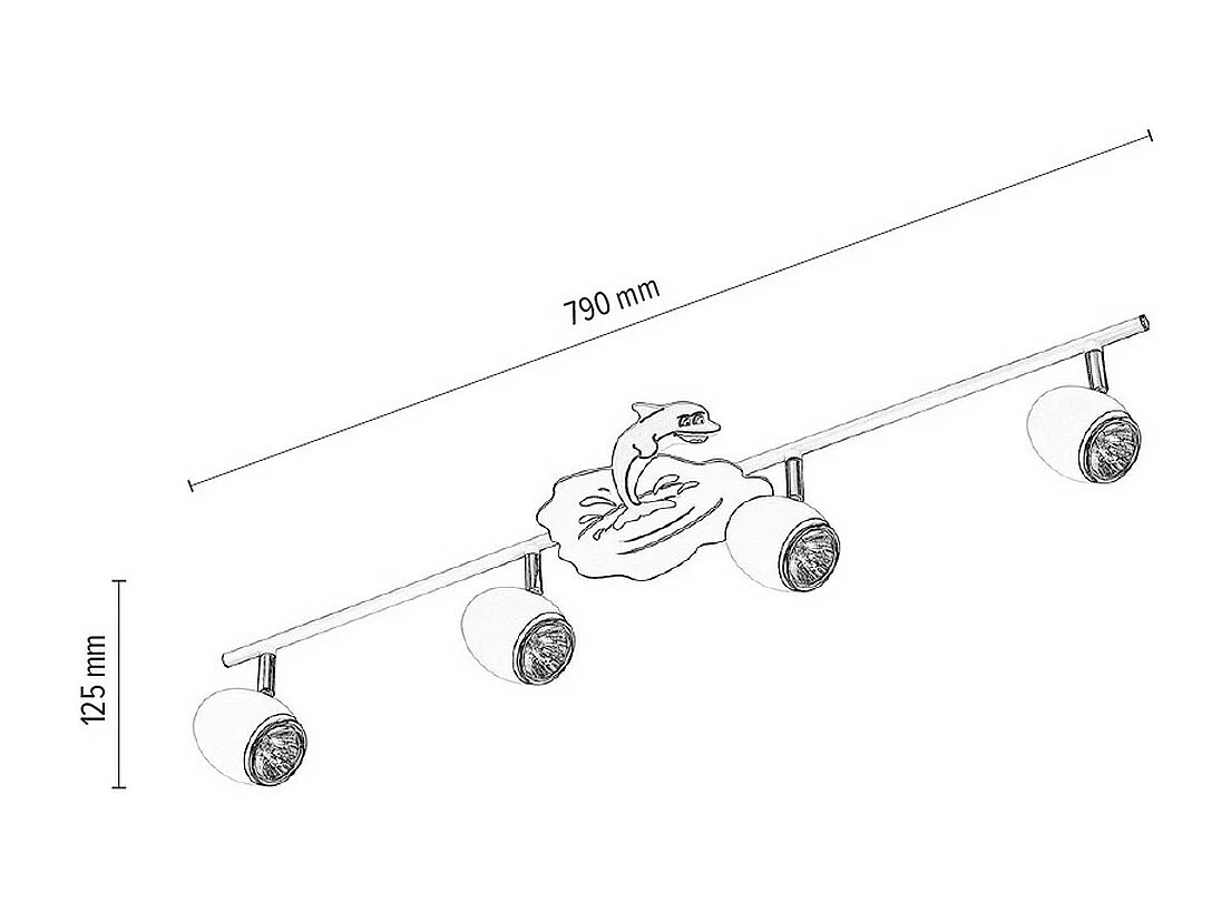 Lampe de Plafond pour Enfants Baby, Blanc, 14,5x79x12,5 cm, Epikasa