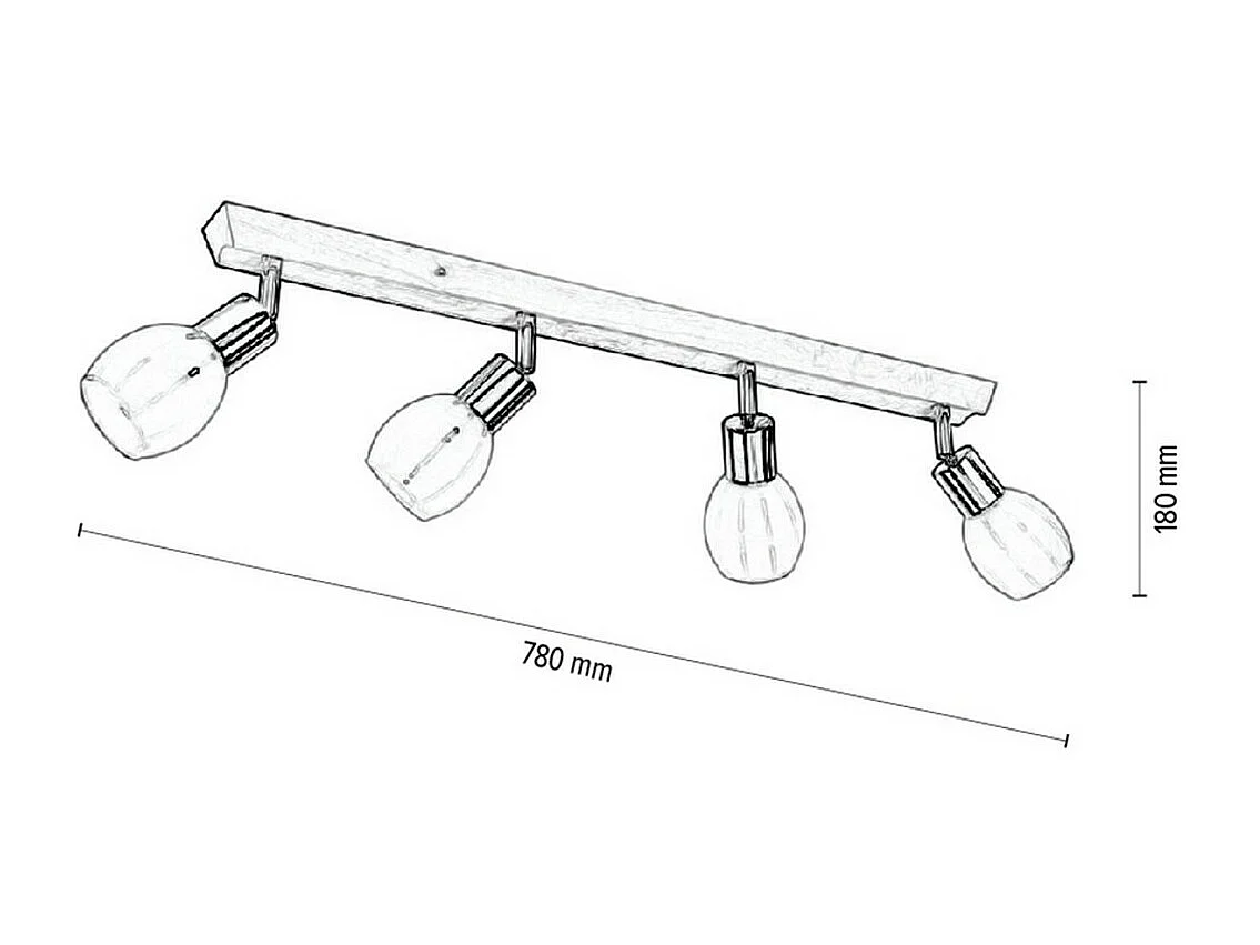 Plafonnier Arcadio, Marron, 6x78x18 cm, EPIKASA