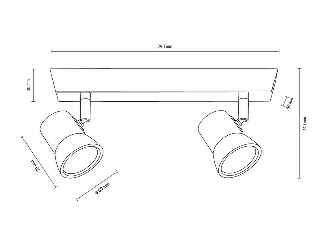 Plafonnier Lione, Marron, 6x29x14 cm, EPIKASA