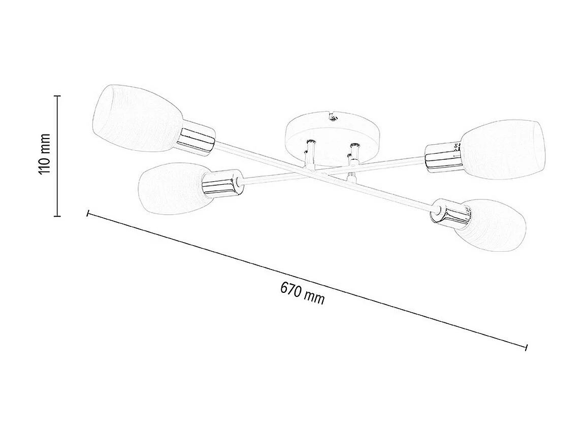 Plafonnier Tamega, Blanc, 58x67x11 cm, EPIKASA