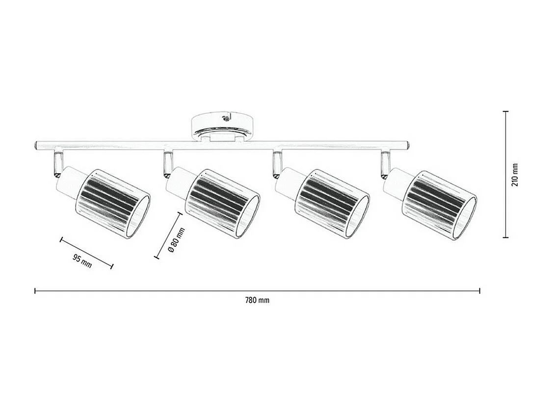 Candeeiro de Teto Damiano, Preto, 78x9x21 cm, EPIKASA