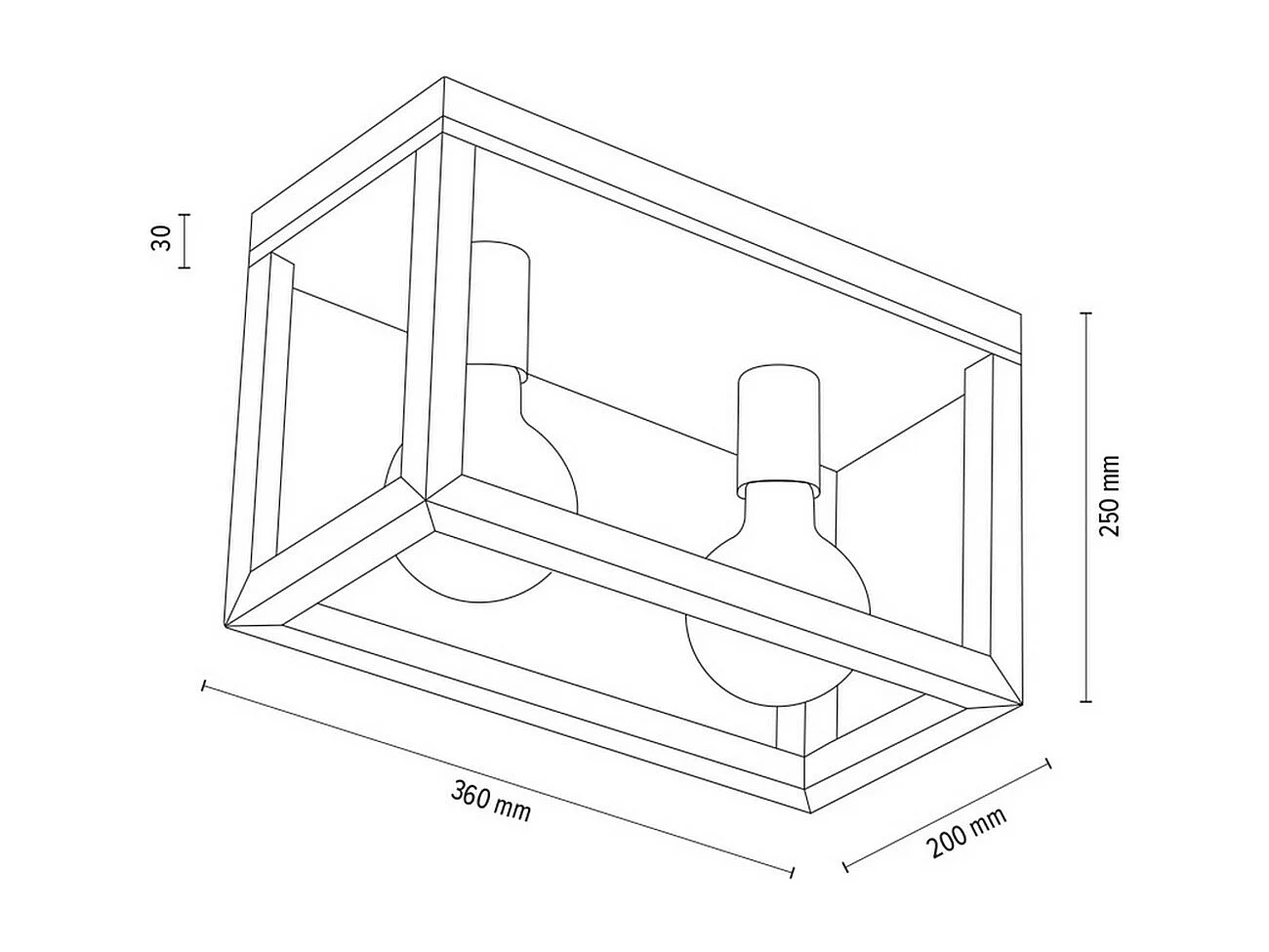 Plafondlamp Tietar, Bruin, 20x36x25 cm, EPIKASA