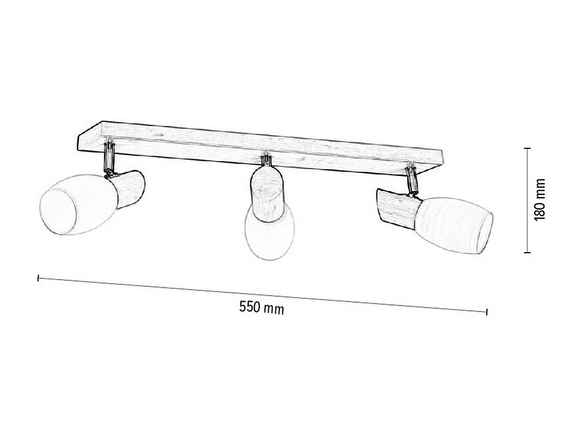 Plafonnier Arsenio, Marron, 6x55x18 cm, EPIKASA