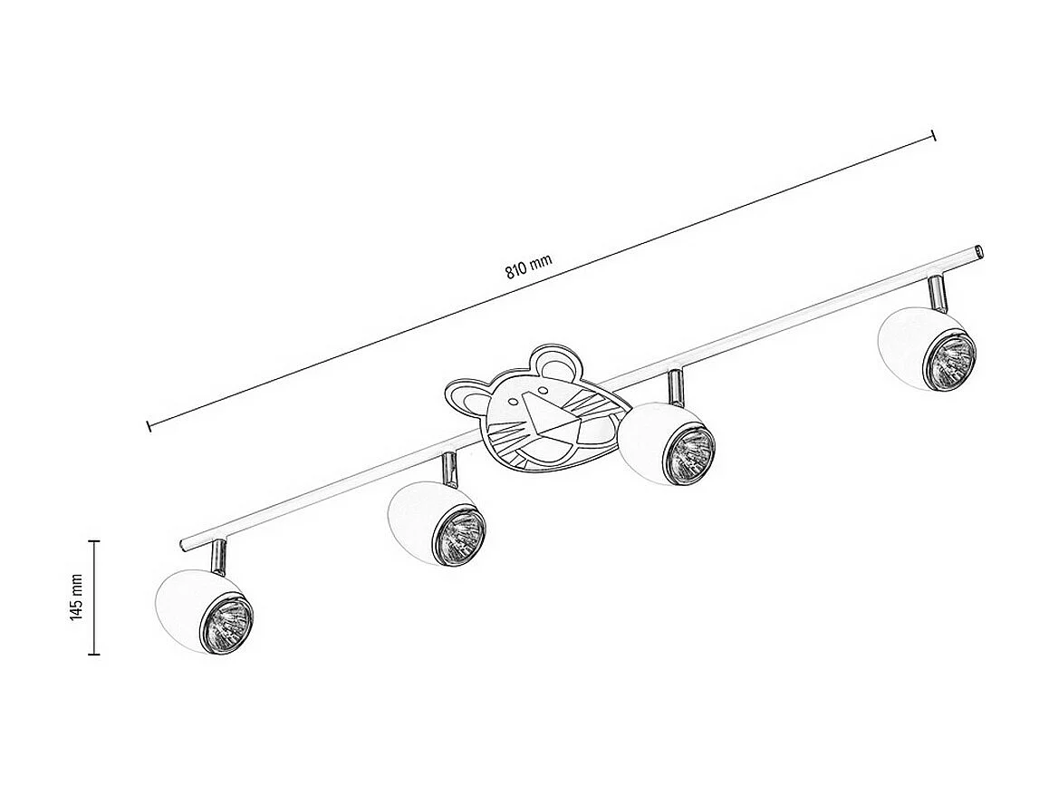 Candeeiro de Teto para Crianças Baby, Branco, 81x14,5x14,5 cm, Epikasa