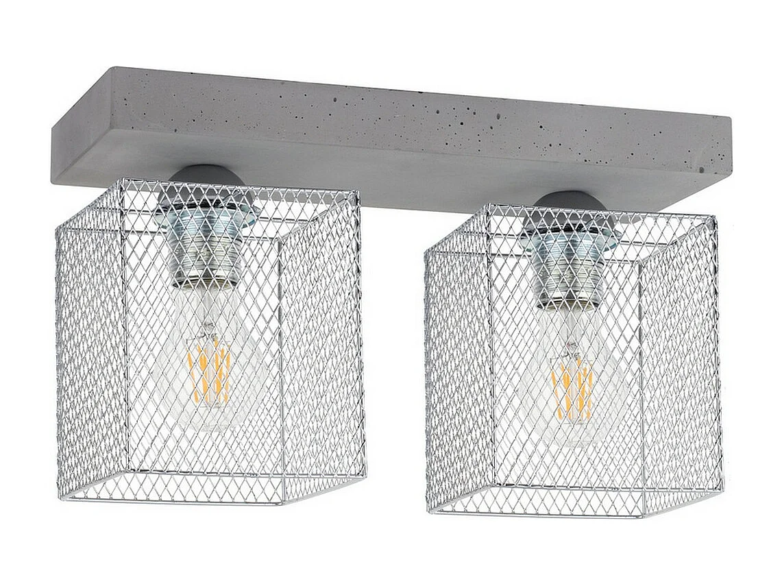 Plafonnier Mino, Gris, 13,5x35x21 cm, EPIKASA