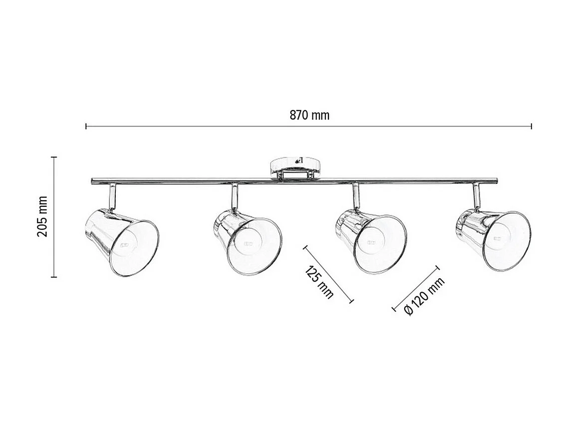Plafonnier Elbin, Argent, 12x87x20,5 cm, Epikasa
