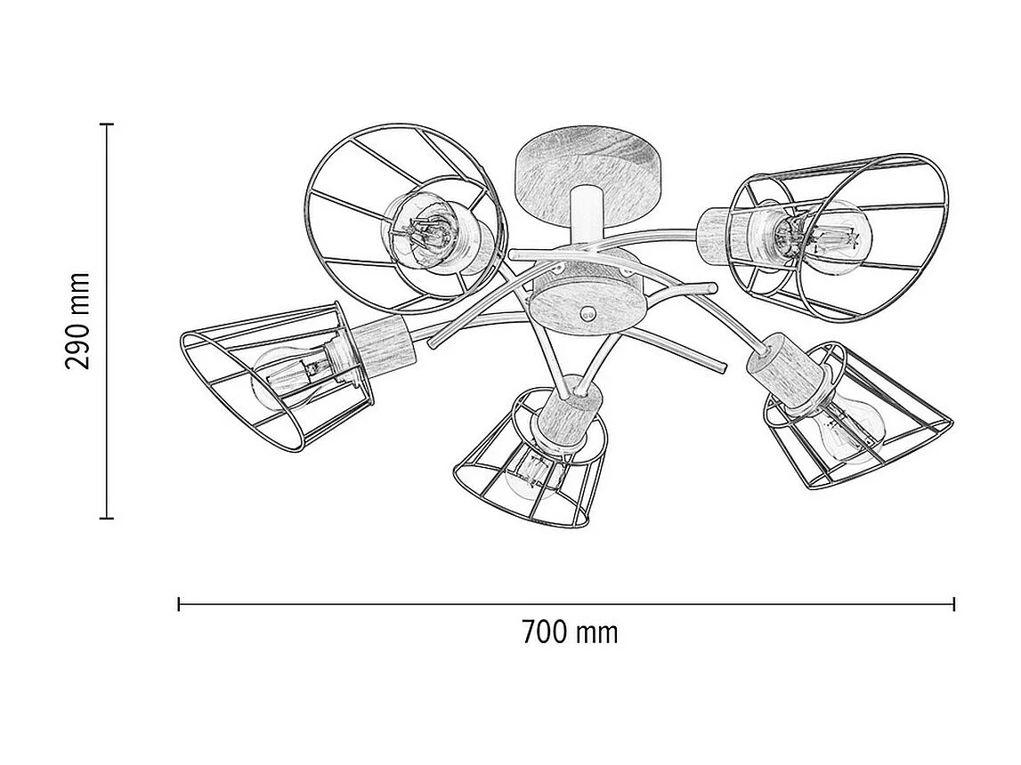 Plafonnier Missouri, Marron, 70x70x29 cm, EPIKASA