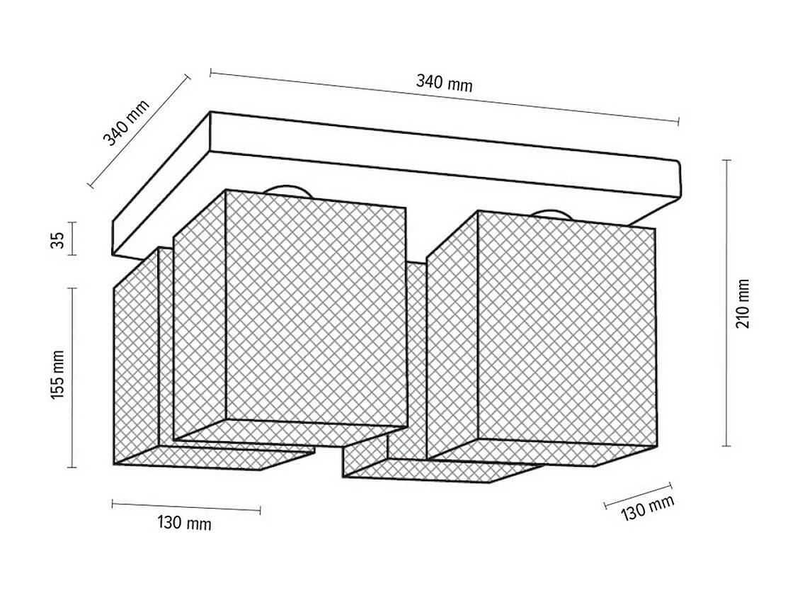 Candeeiro de Teto Mino, Castanho, 34x34x21 cm, EPIKASA