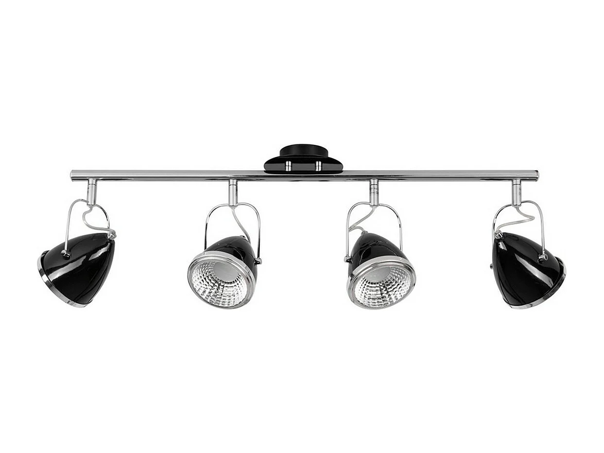 Plafonnier Lesse, Noir, 76x13x26 cm, EPIKASA