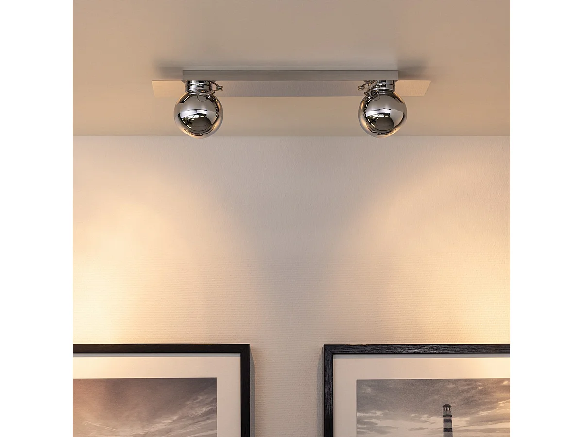 Plafonnier Strasburgo, Argent, 45x8x11,5 cm, EPIKASA