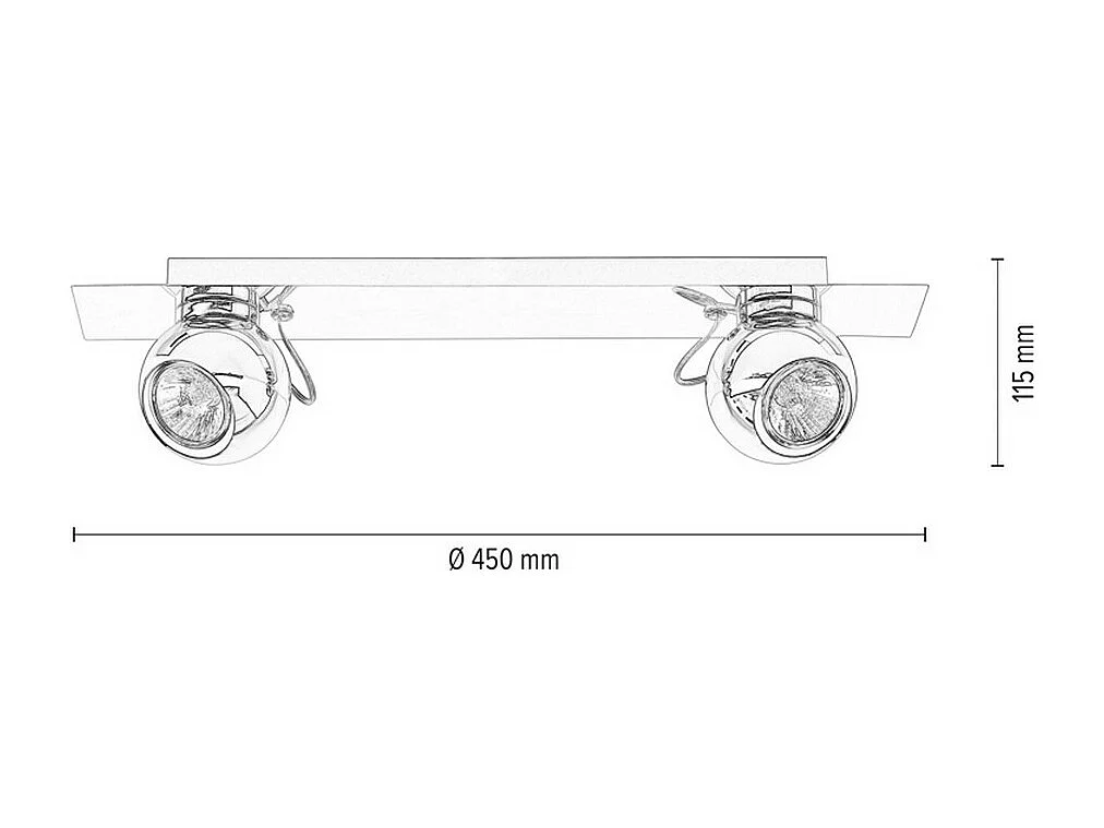 Plafonnier Strasburgo, Argent, 45x8x11,5 cm, EPIKASA