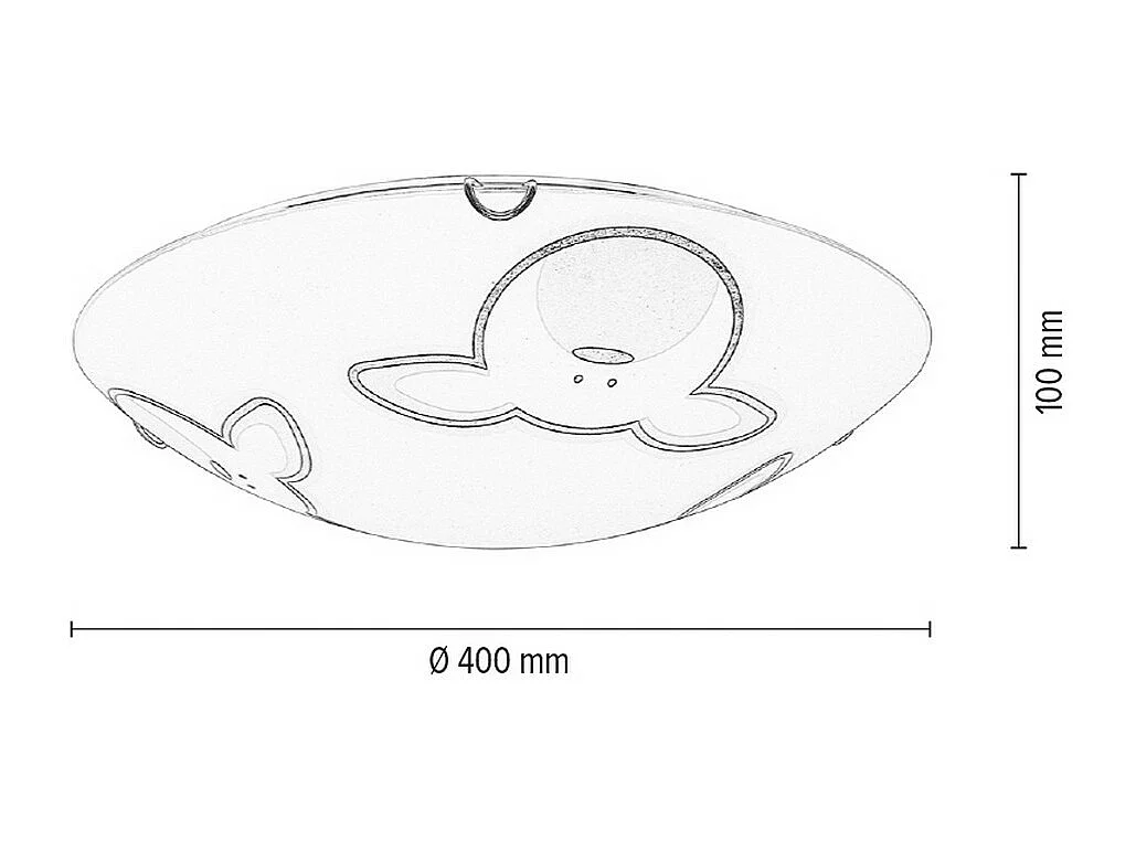 Candeeiro de Teto para Crianças Leine, Branco, 40x40x10 cm, Epikasa