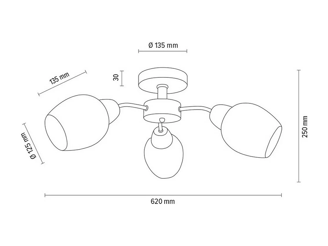 Lampa Sufitowa Navia, Brązowy, 62x62x25 cm, EPIKASA