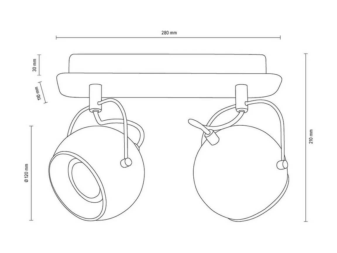 Plafonnier Strasburgo, Gris, 12x29x22 cm, EPIKASA