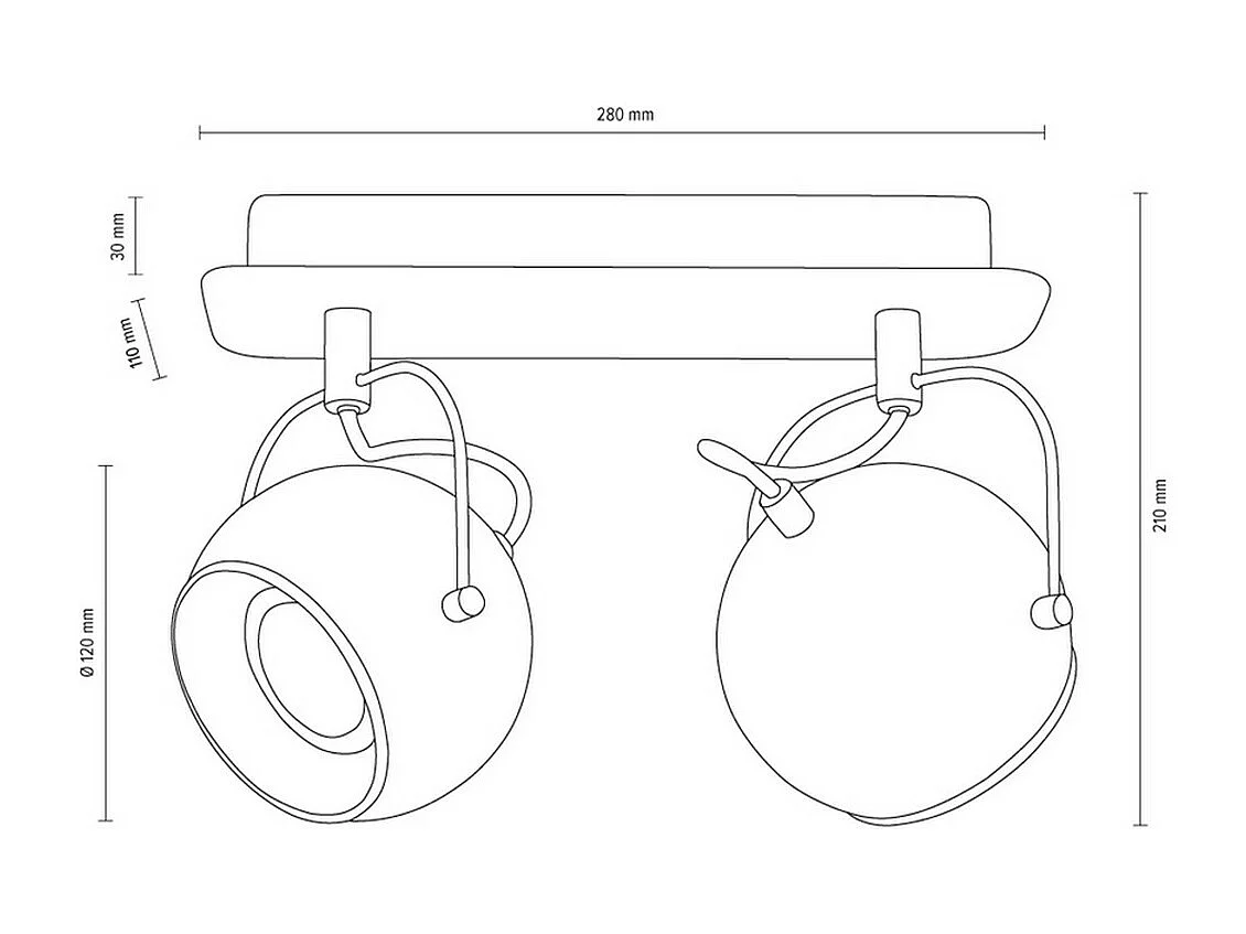 Plafonnier Strasburgo, Gris, 12x29x22 cm, EPIKASA