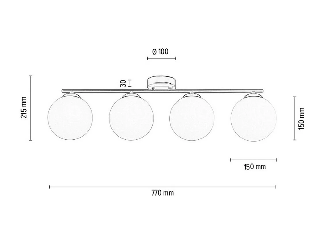 Candeeiro de Teto Beda, Preto, 15x77x21,5 cm, EPIKASA