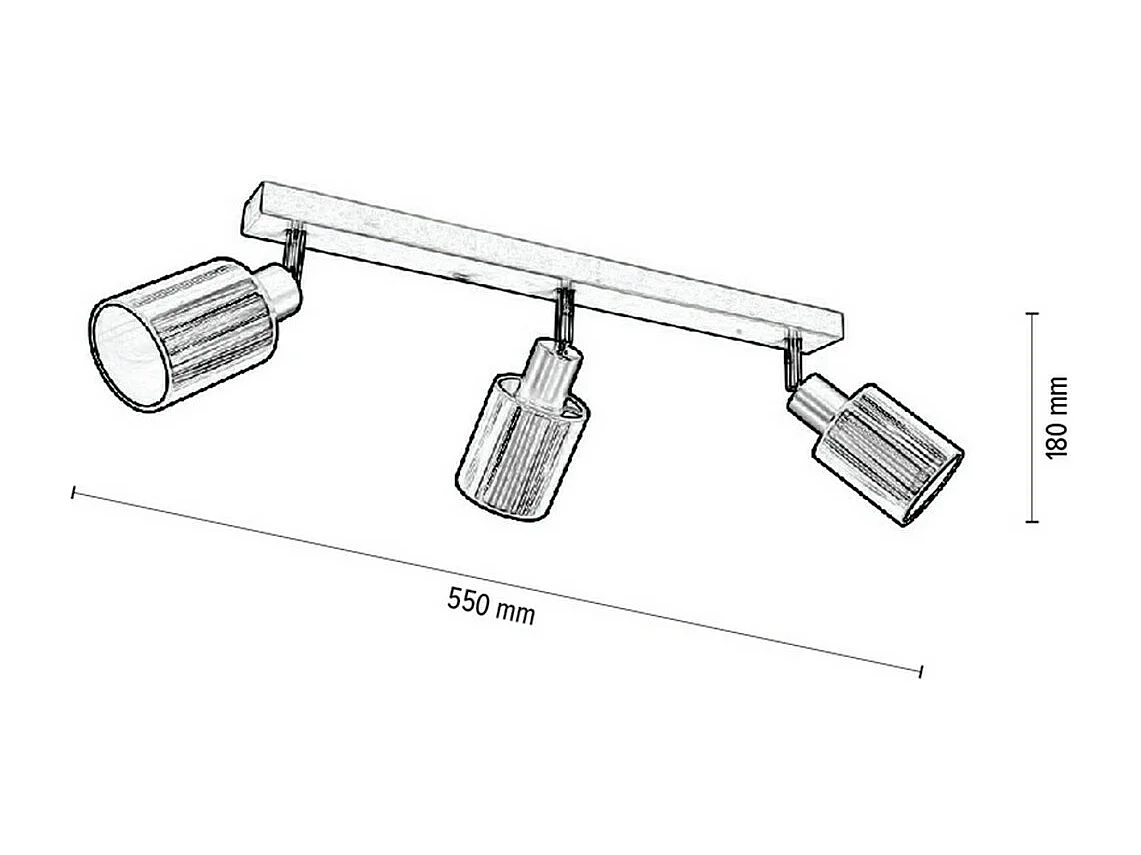 Plafondlamp Alighiero, Bruin, 6x55x18 cm, EPIKASA