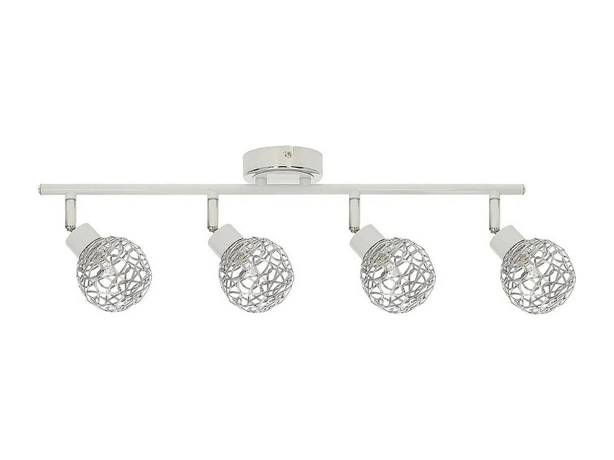 Plafonnier Demetrio, Blanc, 62x9x11 cm, EPIKASA