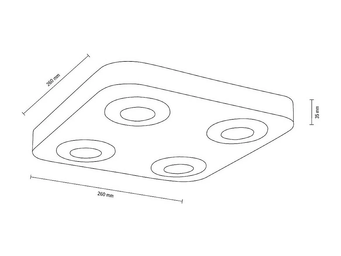 Lampada a Soffitto Antimo, Marrone, 26x26x3,5 cm, EPIKASA