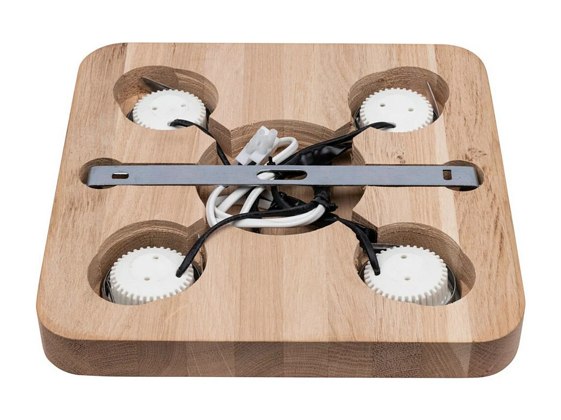 Lampada a Soffitto Antimo, Marrone, 26x26x3,5 cm, EPIKASA