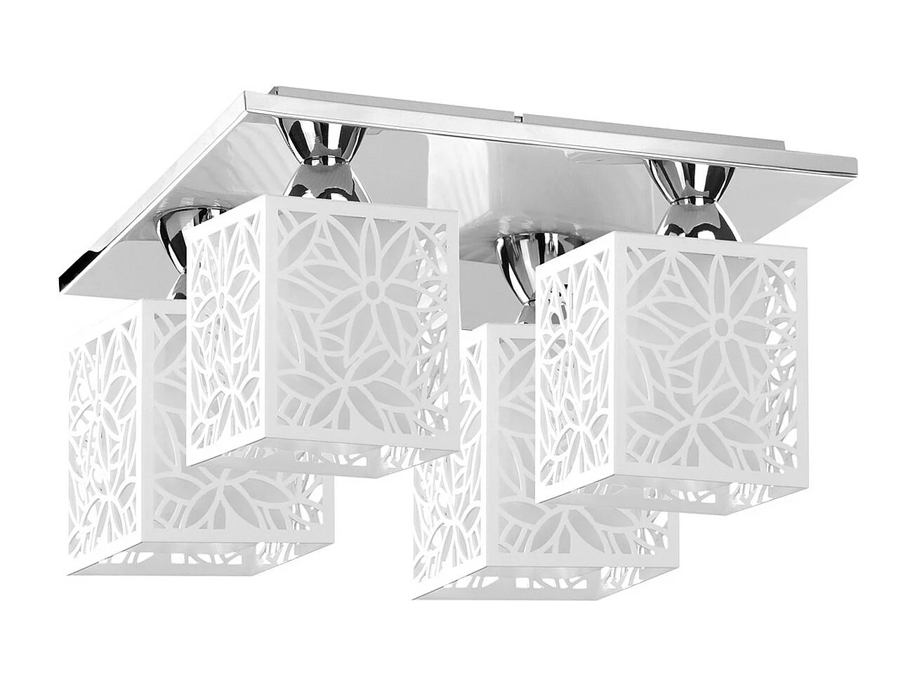 Plafonnier Mino, Blanc, 33x33x22 cm, EPIKASA