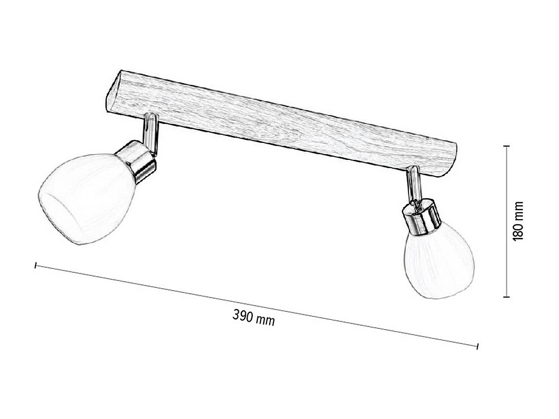 Plafondlamp Arcadio, Bruin, 39x6x18 cm, EPIKASA
