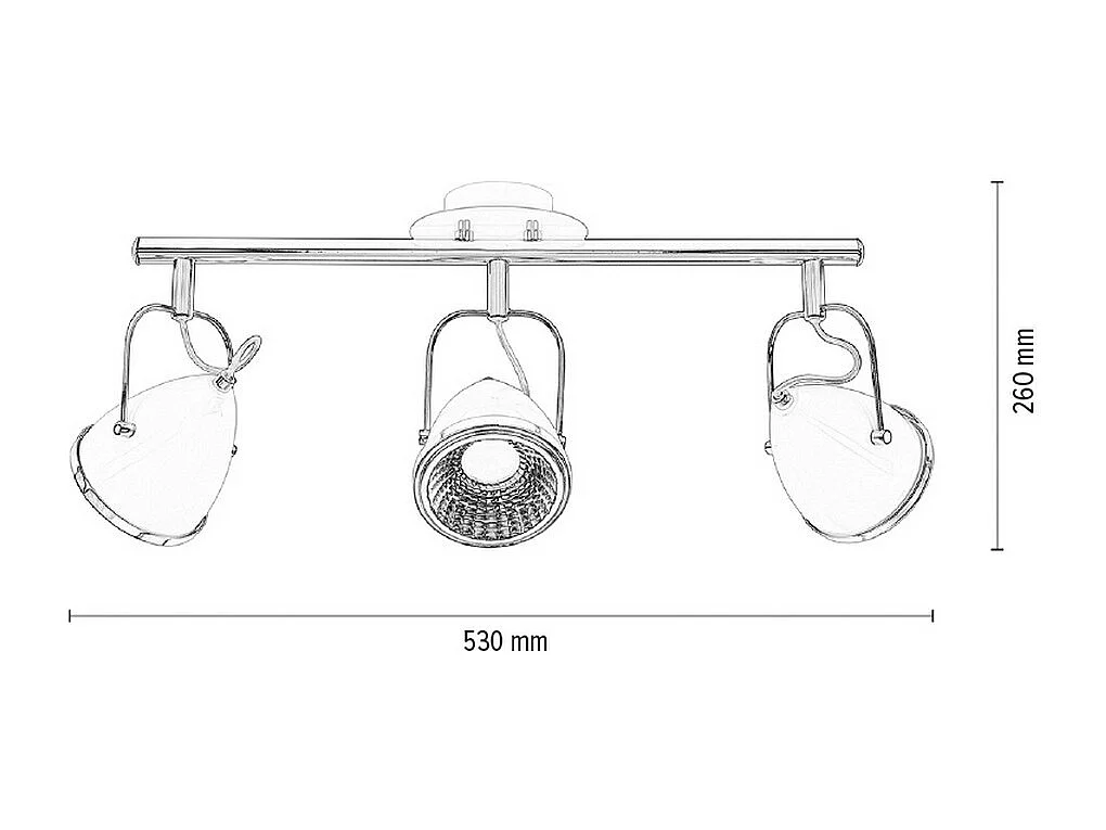 Candeeiro de Teto Lesse, Branco, 53x13x26 cm, EPIKASA