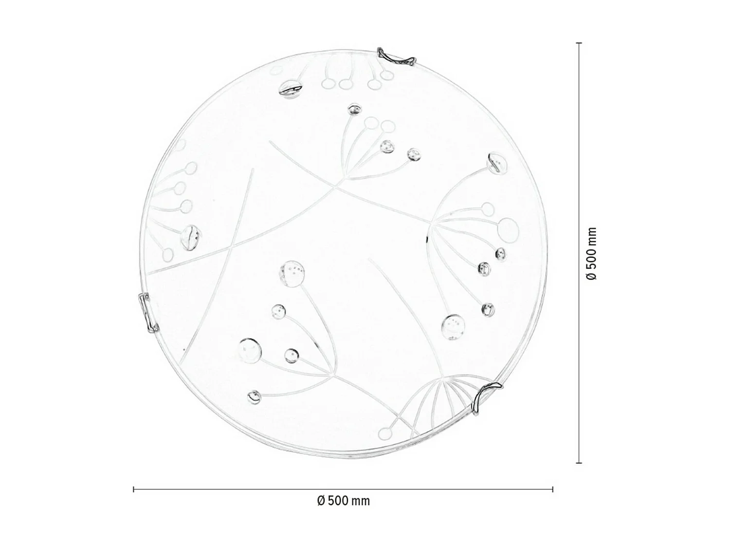 Plafonnier Eger, Blanc, 50x50x10 cm, EPIKASA