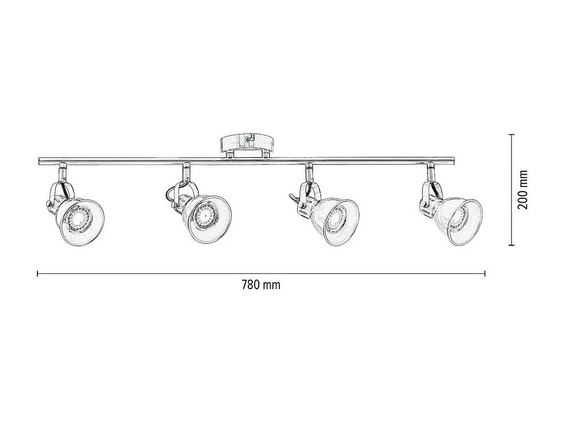 Plafondlamp Lilla, Zilver, 78x18x20 cm, EPIKASA