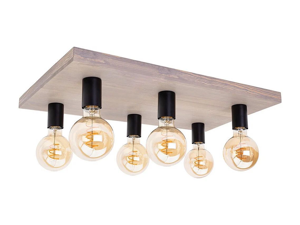 Plafonnier Nantes, Marron, 38x58x9,5 cm, EPIKASA