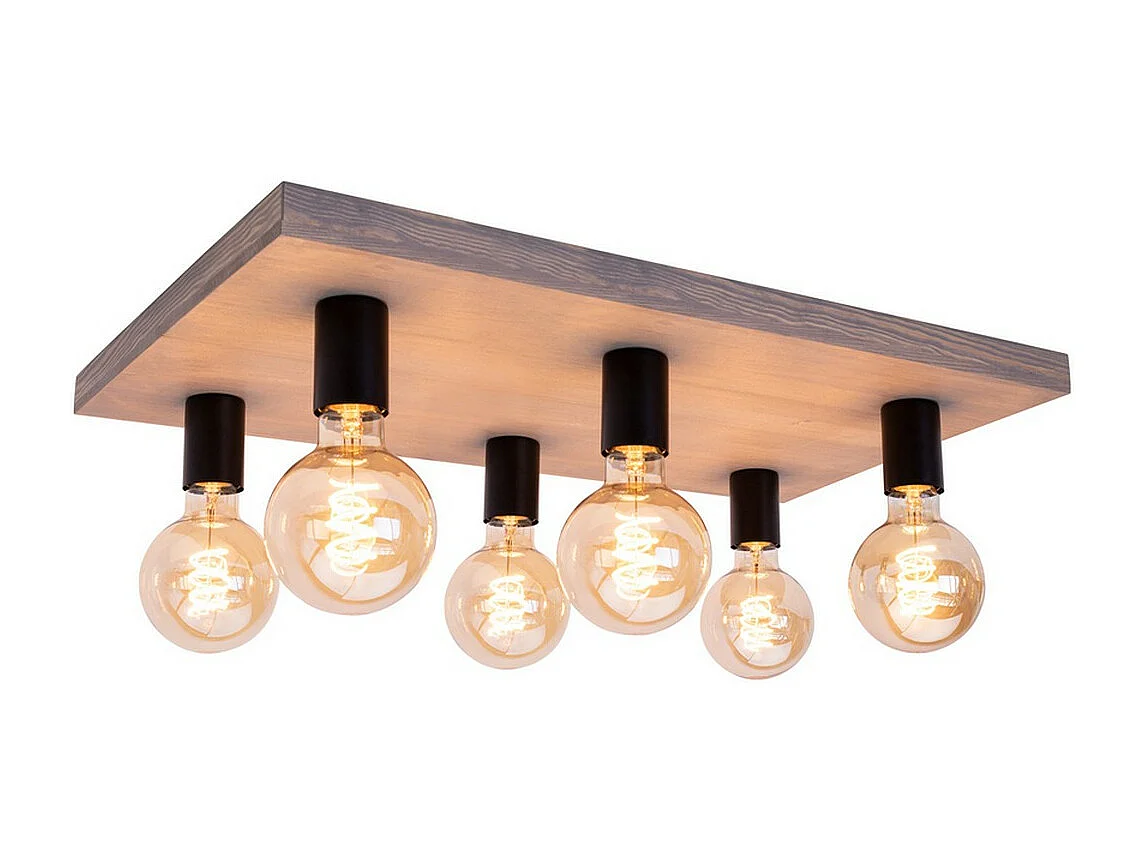 Plafonnier Nantes, Marron, 38x58x9,5 cm, EPIKASA