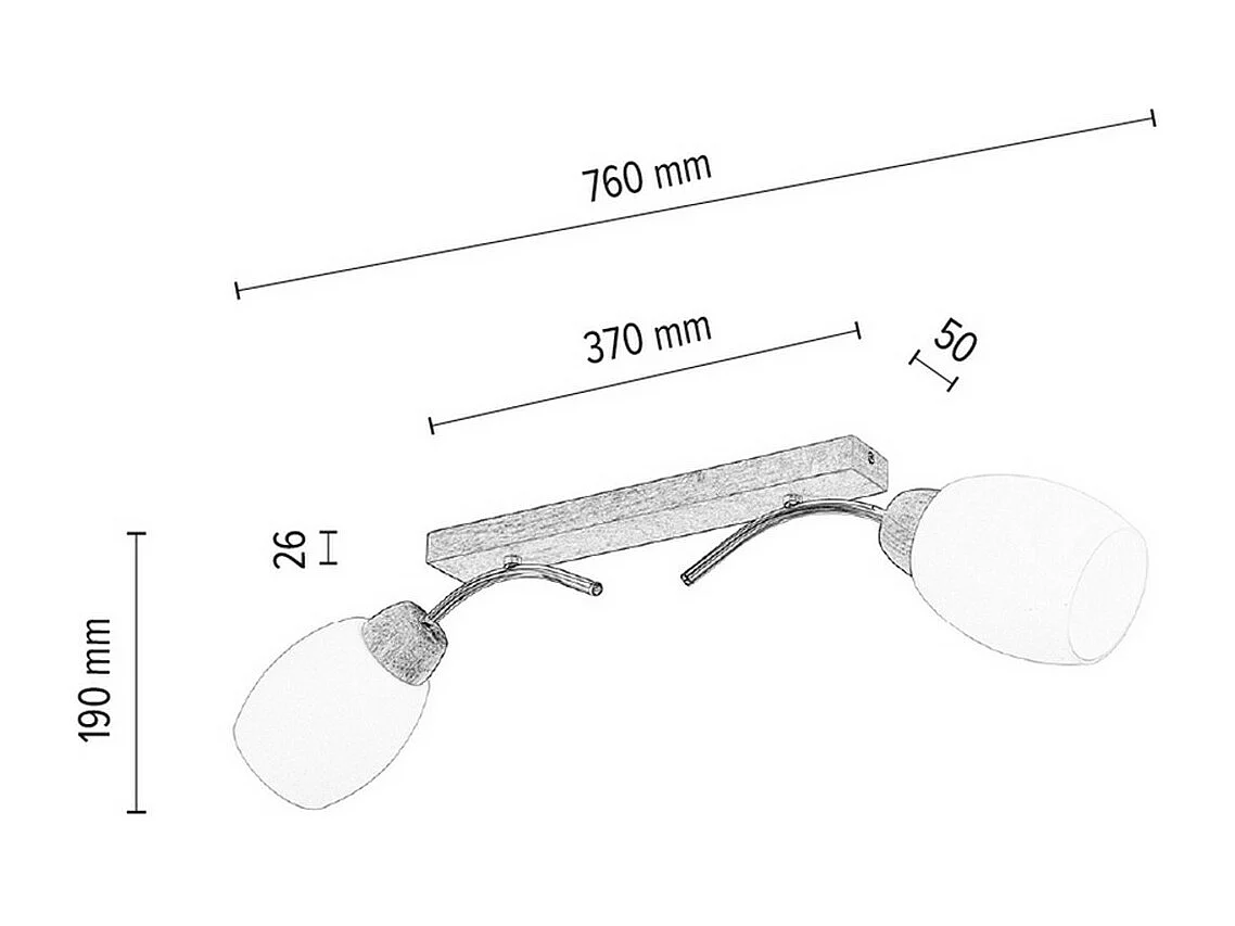 Candeeiro de Teto Arsenio, Castanho, 12x76x19 cm, EPIKASA