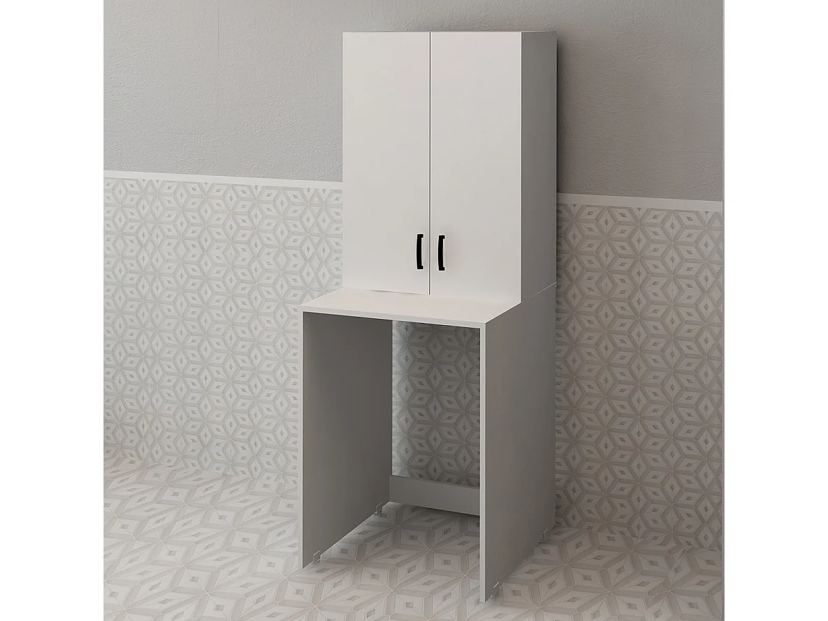 Meuble pour Machine à Laver Envy, Blanc, 70x68x176 cm, EPIKASA