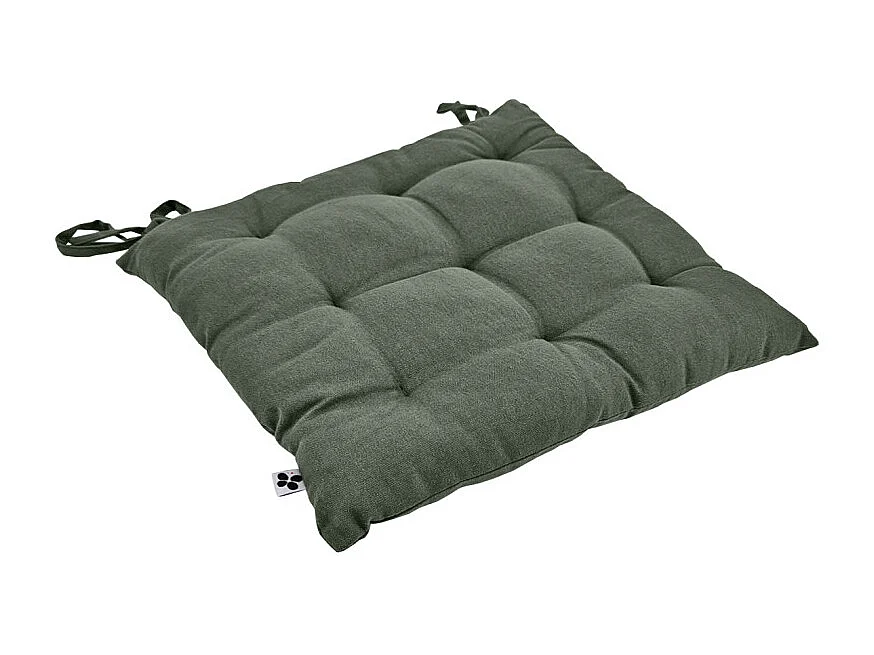 Coussin de chaise 38 x 38 cm capitonnée en coton vert - DOLORES