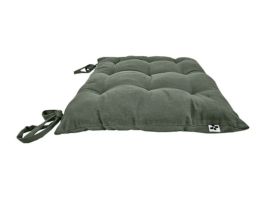 Coussin de chaise 38 x 38 cm capitonnée en coton vert - DOLORES