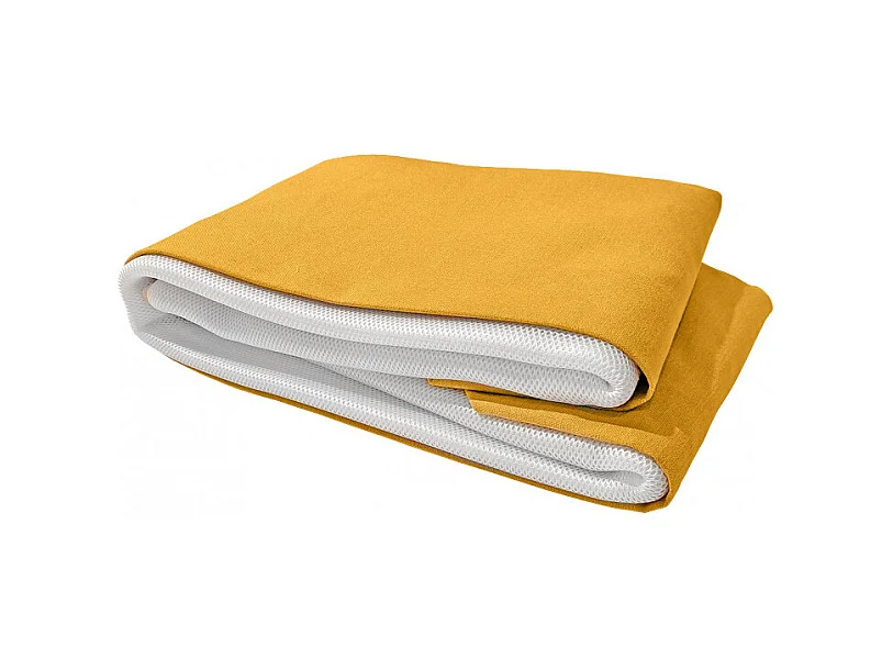 Cache-sommier tapissier 140x200 cm tissu jaune - NIVU 9465