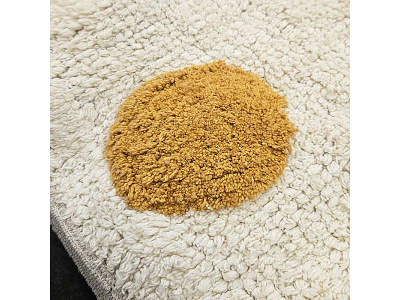 Tapis enfant 90 x 150 cm en coton shaggy avec pois multicolore - BABE