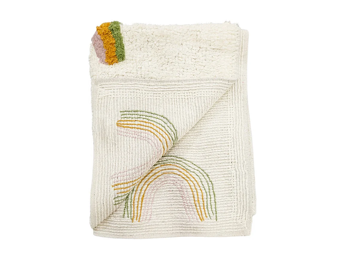 Tapis enfant arcs en Ciel 90 x 150 cm coton shaggy - CALEB