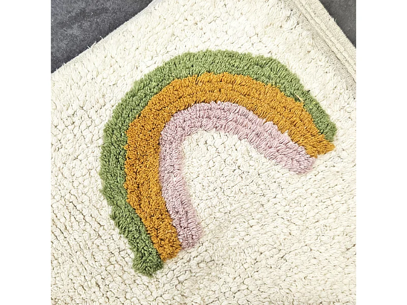 Tapis enfant arcs en Ciel 90 x 150 cm coton shaggy - CALEB