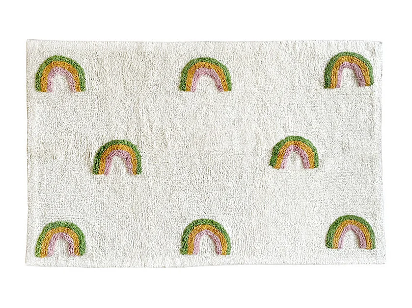 Tapis enfant arcs en Ciel 90 x 150 cm coton shaggy - CALEB