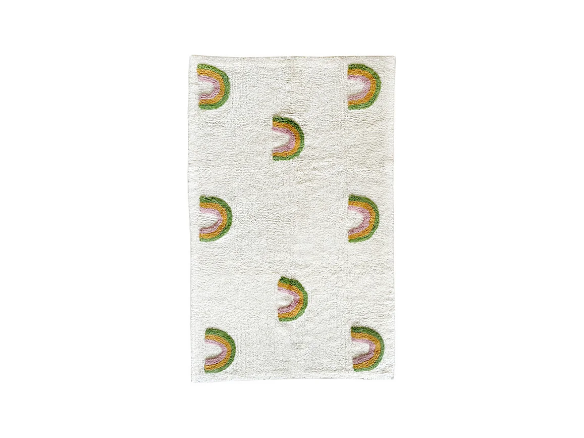 Tapis enfant arcs en Ciel 90 x 150 cm coton shaggy - CALEB