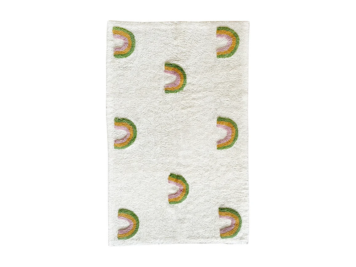 Tapis enfant arcs en Ciel 90 x 150 cm coton shaggy - CALEB