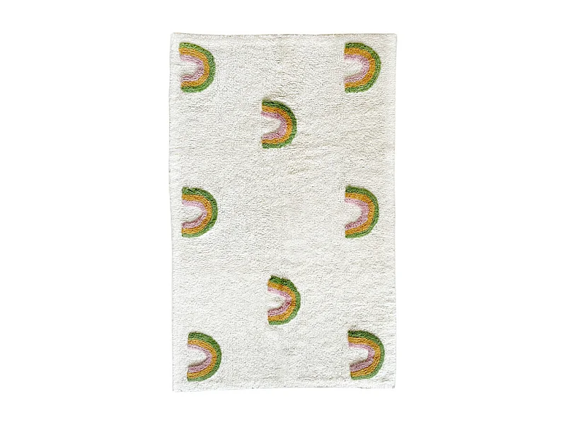 Tapis enfant arcs en Ciel 90 x 150 cm coton shaggy - CALEB