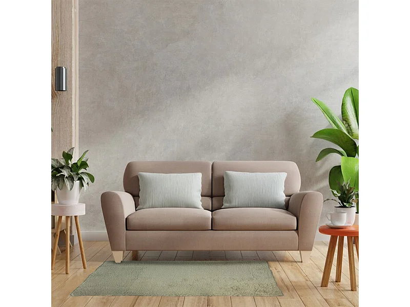 Tapis rectangulaire sherpa vert kaki 100 x 133 cm - NUAGE 2288