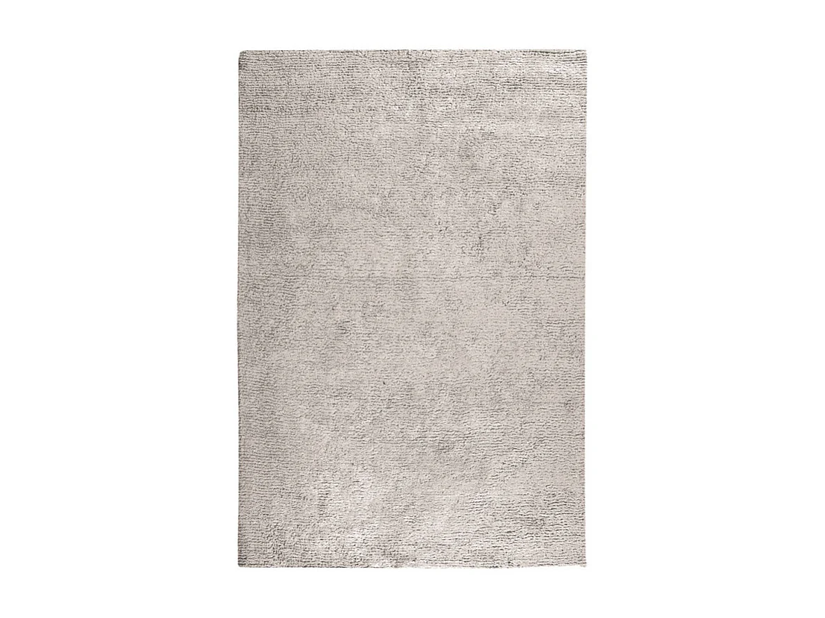 Tapis 120 x 180 cm beige clair en coton poils longs tout doux - JALNA